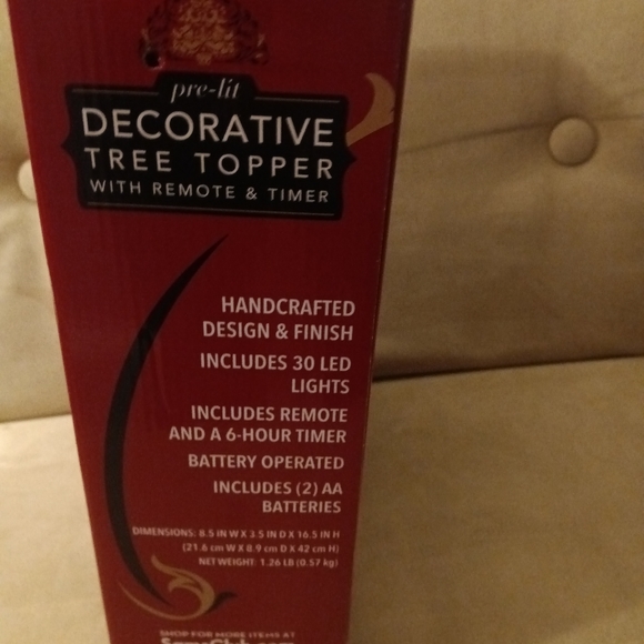 Decorative Tree Topper w/remote & timer - Picture 4 of 6